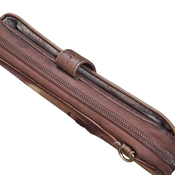 The Sak Brown Tooled Leather Long Wallet Clutch Crossbody (No Strap) RFI - Picture 4 of 7